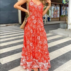 Ruffle bottom maxi dress